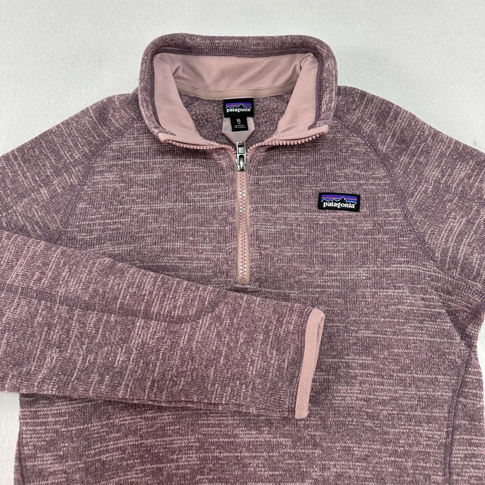 Patagonia Better Sweater Jacket Youth XL Purple 1/4 Zip Fleece Warm Pullover